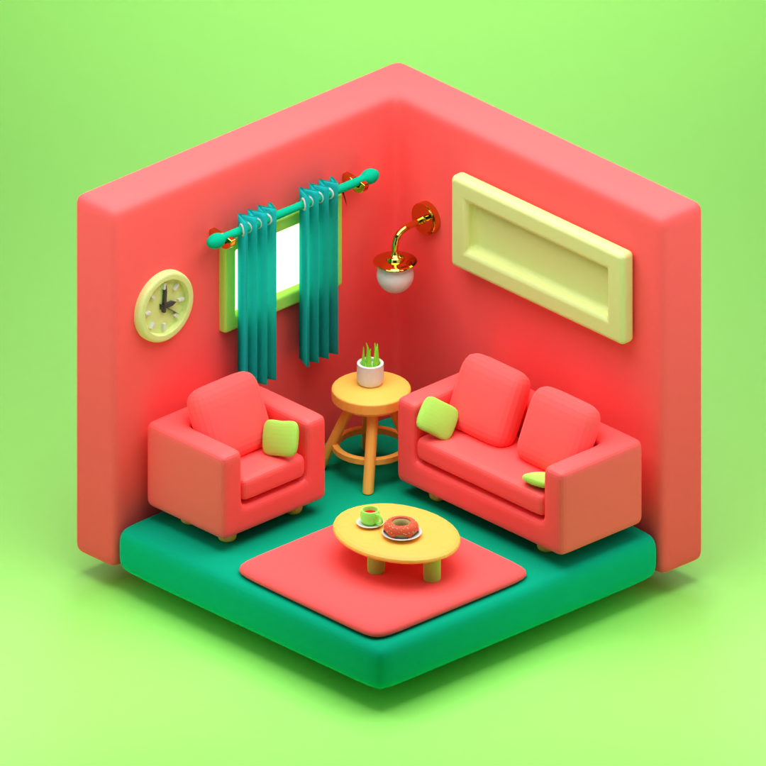 blender学习记录之Smooth 3D living room